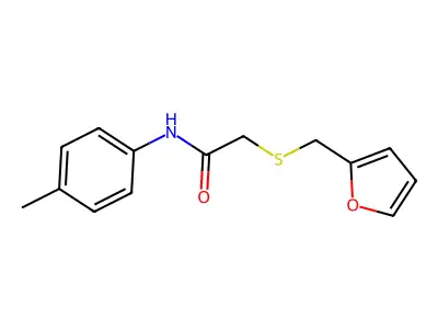 2-[(2-furylmethyl)thio]-N-(4-methylphenyl)acetamide structure
