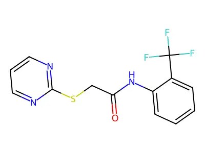 2-(pyrimidin-2-ylsulfanyl)-N-[2-(trifluoromethyl)phenyl]acetamide structure