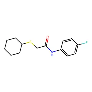 2-(cyclohexylsulfanyl)-N-(4-fluorophenyl)acetamide structure