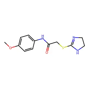 2-(4,5-dihydro-1H-imidazol-2-ylsulfanyl)-N-(4-methoxyphenyl)acetamide structure