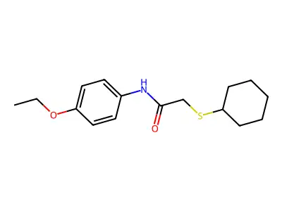 2-(cyclohexylsulfanyl)-N-(4-ethoxyphenyl)acetamide structure