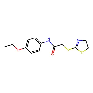2-(4,5-dihydro-1,3-thiazol-2-ylsulfanyl)-N-(4-ethoxyphenyl)acetamide structure