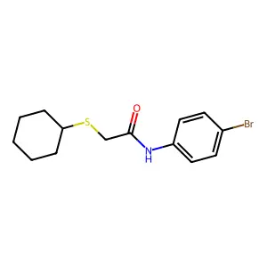 N-(4-bromophenyl)-2-(cyclohexylsulfanyl)acetamide structure