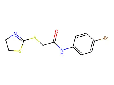 N-(4-bromophenyl)-2-((4,5-dihydrothiazol-2-yl)thio)acetamide structure