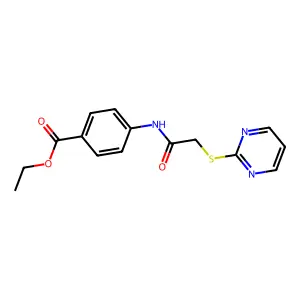 Ethyl 4-{[(2-pyrimidinylthio)acetyl]amino}benzoate structure