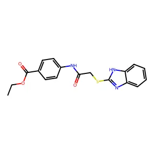 ethyl 4-[2-(1H-1,3-benzodiazol-2-ylsulfanyl)acetamido]benzoate structure