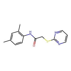 N-(2,4-dimethylphenyl)-2-pyrimidin-2-ylthioacetamide structure