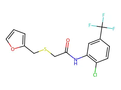 N-(2-chloro-5-(trifluoromethyl)phenyl)-2-((furan-2-ylmethyl)thio)acetamide structure