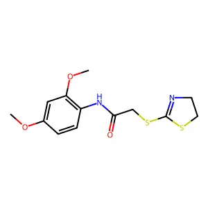 2-(4,5-dihydro-1,3-thiazol-2-ylsulfanyl)-N-(2,4-dimethoxyphenyl)acetamide structure