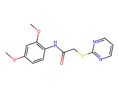 N-(2,4-dimethoxyphenyl)-2-(pyrimidin-2-ylsulfanyl)acetamide structure