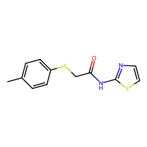 2-[(4-methylphenyl)sulfanyl]-N-(1,3-thiazol-2-yl)acetamide structure