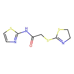 2-(4,5-dihydro-1,3-thiazol-2-ylsulfanyl)-N-(1,3-thiazol-2-yl)acetamide structure