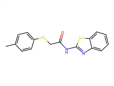 N-(benzo[d]thiazol-2-yl)-2-(p-tolylthio)acetamide structure