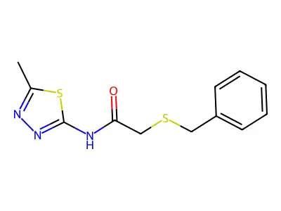 2-(benzylsulfanyl)-N-(5-methyl-1,3,4-thiadiazol-2-yl)acetamide structure