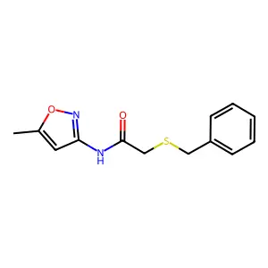2-(benzylsulfanyl)-N-(5-methyl-1,2-oxazol-3-yl)acetamide structure