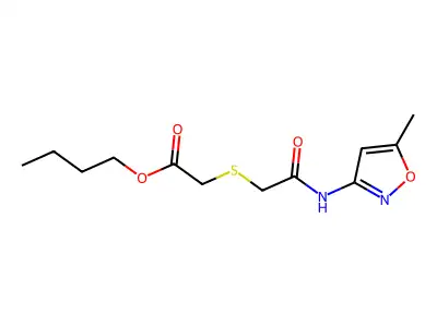 Butyl ({2-[(5-methylisoxazol-3-yl)amino]-2-oxoethyl}thio)acetate structure