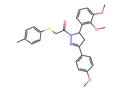 1-(5-(2,3-dimethoxyphenyl)-3-(4-methoxyphenyl)-4,5-dihydro-1H-pyrazol-1-yl)-2-(p-tolylthio)ethanone structure