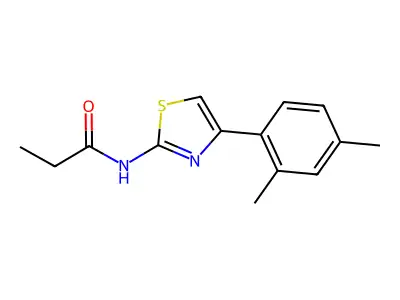 N-[4-(2,4-dimethylphenyl)-1,3-thiazol-2-yl]propanamide structure