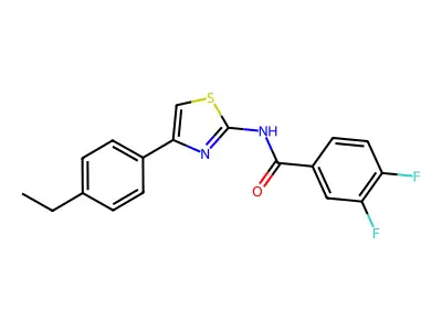 N-[4-(4-ethylphenyl)-1,3-thiazol-2-yl]-3,4-difluorobenzamide structure
