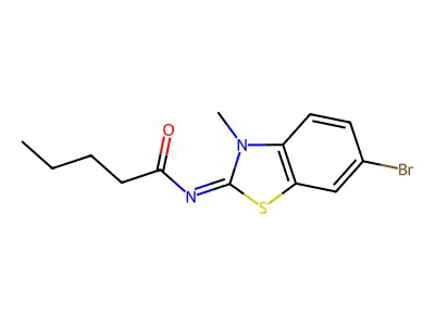(E)-N-(6-bromo-3-methylbenzo[d]thiazol-2(3H)-ylidene)pentanamide structure