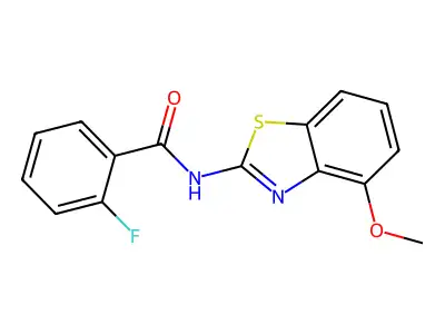 2-fluoro-N-(4-methoxy-1,3-benzothiazol-2-yl)benzamide structure