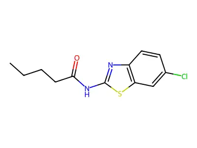N-(6-chloro-1,3-benzothiazol-2-yl)pentanamide structure