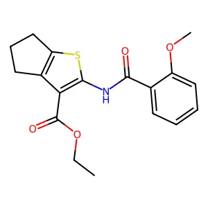 ethyl 2-[(2-methoxybenzoyl)amino]-5,6-dihydro-4H-cyclopenta[b]thiophene-3-carboxylate structure