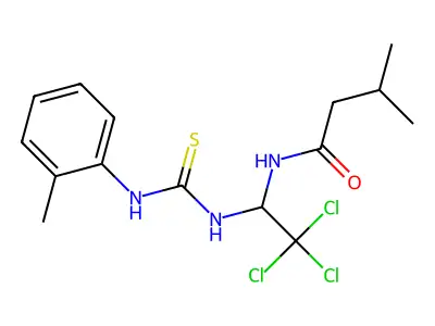 3-methyl-N-[2,2,2-trichloro-1-[(2-methylphenyl)carbamothioylamino]ethyl]butanamide structure