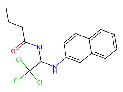 N-[2,2,2-trichloro-1-(2-naphthylamino)ethyl]butanamide structure