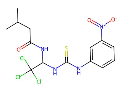 3-methyl-N-[2,2,2-trichloro-1-[(3-nitrophenyl)carbamothioylamino]ethyl]butanamide structure