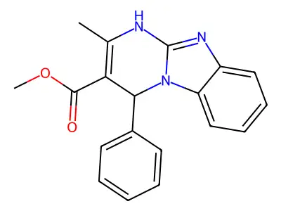 Methyl 2-methyl-4-phenyl-1,4-dihydropyrimido[1,2-a]benzimidazole-3-carboxylate structure