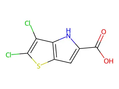2,3-dichloro-4H-thieno[3,2-b]pyrrole-5-carboxylic acid structure