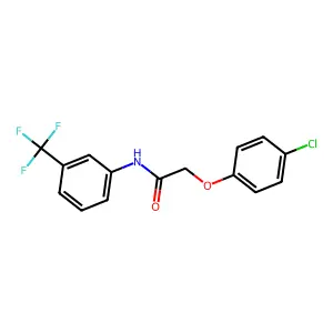 2-(4-chlorophenoxy)-N-[3-(trifluoromethyl)phenyl]acetamide structure