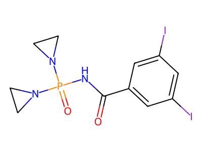 Benzamide, N-(bis(1-aziridinyl)phosphinyl)-3,5-diiodo- structure