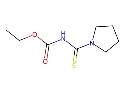 Ethyl (pyrrolidin-1-ylcarbonothioyl)carbamate structure