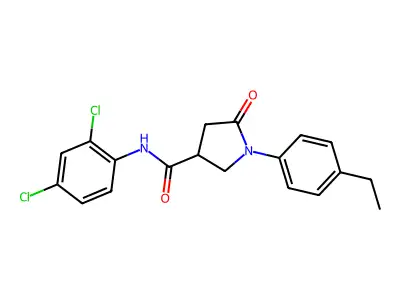 N-(2,4-dichlorophenyl)-1-(4-ethylphenyl)-5-oxopyrrolidine-3-carboxamide structure