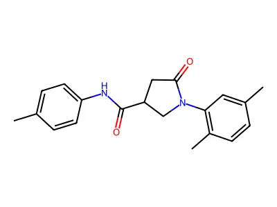 1-(2,5-dimethylphenyl)-N-(4-methylphenyl)-5-oxopyrrolidine-3-carboxamide structure