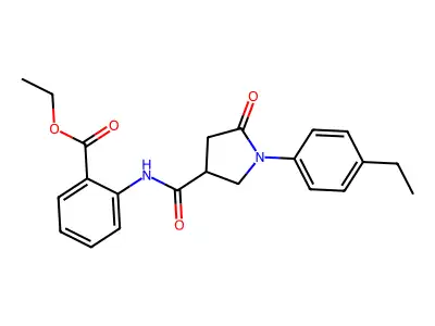 Ethyl 2-({[1-(4-ethylphenyl)-5-oxopyrrolidin-3-yl]carbonyl}amino)benzoate structure