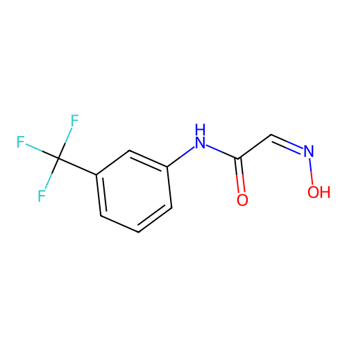 N-(3-trifluoromethylphenyl)-2-oxyiminoacetamide structure