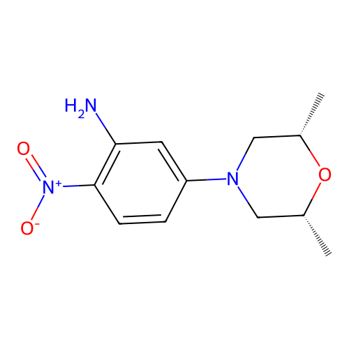rel-5-((2S,6R)-2,6-Dimethylmorpholino)-2-nitroaniline structure