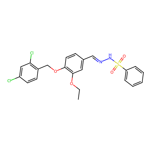 N'-{4-[(2,4-dichlorobenzyl)oxy]-3-ethoxybenzylidene}benzenesulfonohydrazide structure