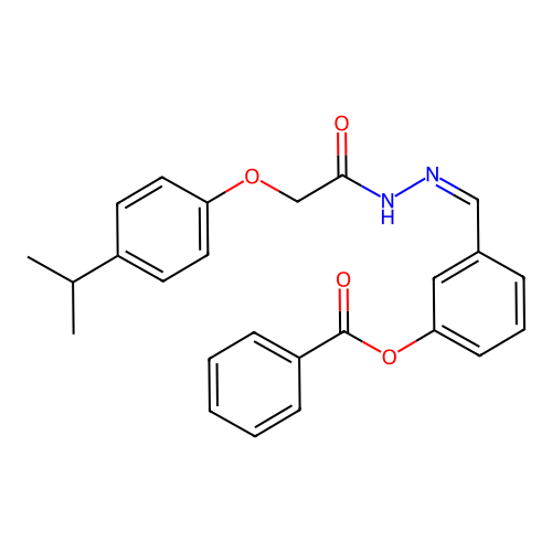 (Z)-3-((2-(2-(4-isopropylphenoxy)acetyl)hydrazono)methyl)phenyl benzoate structure