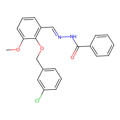 N'-{2-[(3-chlorobenzyl)oxy]-3-methoxybenzylidene}benzohydrazide structure