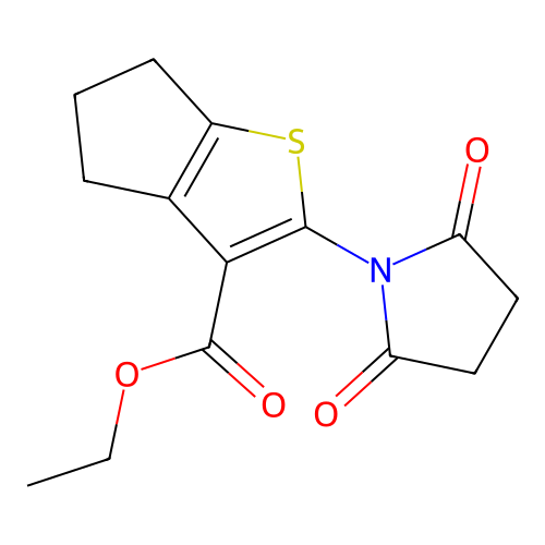 ethyl 2-(2,5-dioxopyrrolidin-1-yl)-5,6-dihydro-4H-cyclopenta[b]thiophene-3-carboxylate structure