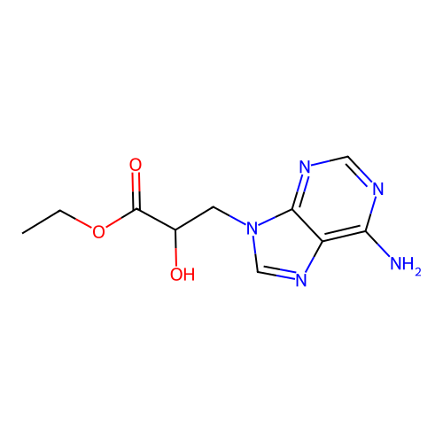 Ethyl 3-(6-aminopurin-9-yl)-2-hydroxy-propanoate structure