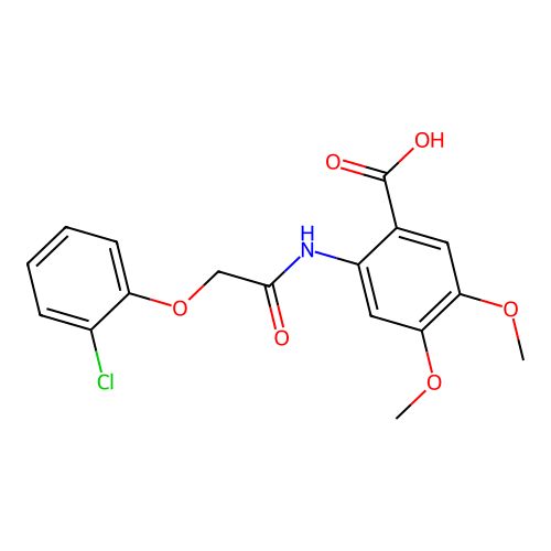2-{[(2-Chlorophenoxy)acetyl]amino}-4,5-dimethoxybenzoic acid structure