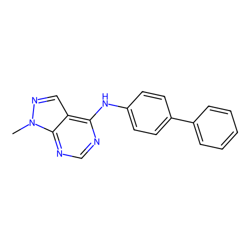 Biphenyl-4-yl-(1-methyl-1H-pyrazolo[3,4-d]pyrimidin-4-yl)-amine structure
