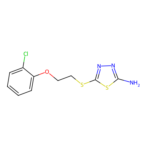 5-{[2-(2-Chlorophenoxy)ethyl]sulfanyl}-1,3,4-thiadiazol-2-amine structure