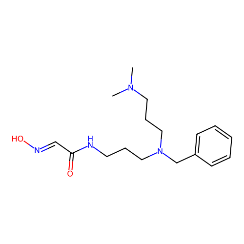 (2E)-N-(3-{benzyl[3-(dimethylamino)propyl]amino}propyl)-2-(hydroxyimino)ethanamide structure