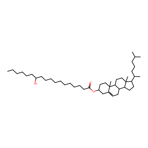Cholest-5-en-3-ol (3b)-, 12-hydroxyoctadecanoate structure
